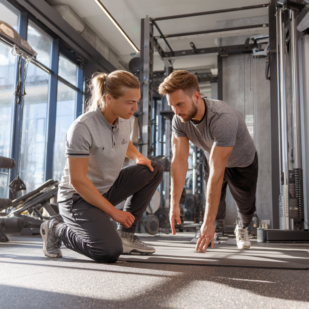 Usmievavý tím wellness nadšencov pri spoločnom strečingu v presvetlenom štúdiu